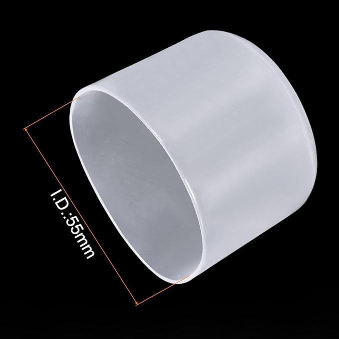 uxcell 10pcs Rubber End Caps 55mm(2.2") ID Vinyl Round End Cap Cover Screw Thread Protectors Clear