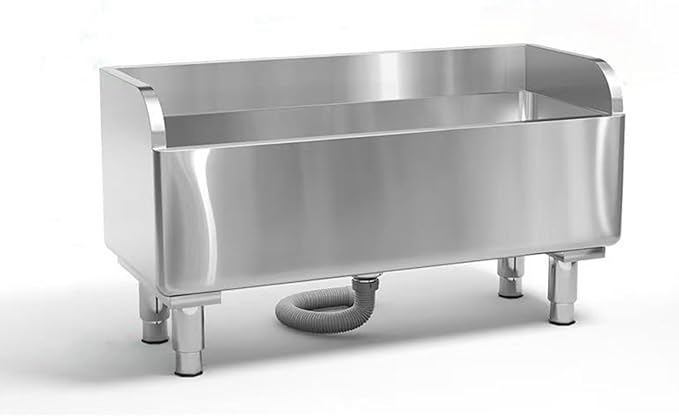 Stainless Steel Mop Service Basin，Floor Mount Mop Sink，Mop Cleaning Sink，Vertical industrial sewage tank for balconies, laundry rooms, industries, etc（39.37”×16.1”×21.6”)