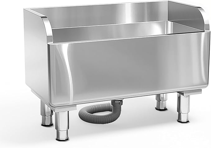 Commercial Floor Mop Sink，Stainless Steel Mop Service Basin，Mop Cleaning Sink，Vertical industrial sewage tank for balconies, laundry rooms, industries, etc（31.49”×16.1”×21.6”)