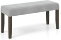 Giantex 42" Upholstered Dining Bench with Velvet Padded Seat, Rubber Wood Legs, 800 Lbs Capacity, Entryway Bench for Bedroom End of Bed, Dining Room, Hallway, Living Room, Kitchen (Grey, 1-Pack)