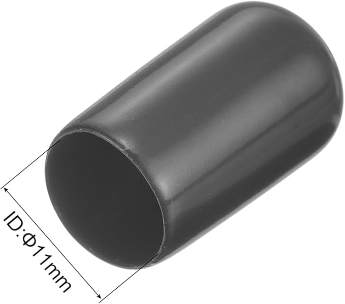 uxcell 10pcs Rubber End Caps 11mm ID Vinyl Round End Cap Cover Screw Thread Protector Dark Grey