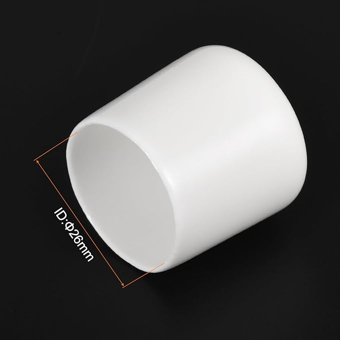 uxcell 10pcs Rubber End Caps 26mm ID Vinyl Round End Cap Cover Screw Thread Protectors White