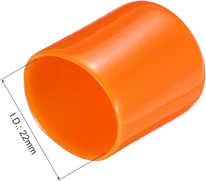 uxcell 10pcs Rubber End Caps 22mm(7/8") ID Vinyl Round End Cap Cover Screw Thread Protectors,Orange