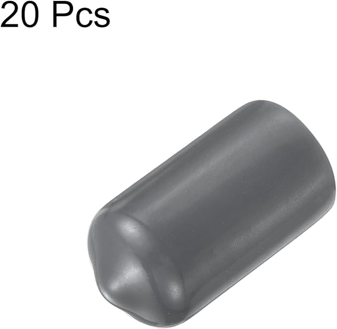 uxcell 20pcs Rubber End Caps 5.5mm ID Vinyl Round Tube Bolt Cap Cover Thread Protectors Dark Grey
