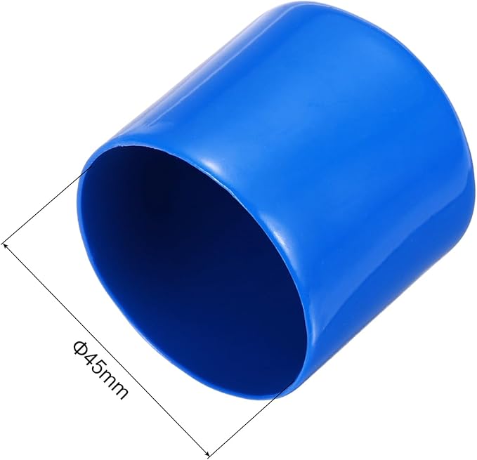 uxcell 5pcs Rubber End Caps 45mm(1.8 Inch) ID Vinyl PVC Round Tube Bolt Cap Cover Screw Thread Protectors Blue