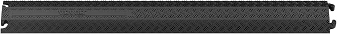 VEVOR Thermoplastic Rubber Drop Over Cable Cover Ramp, 2,000 lbs/axle Load Capacity, Heavy Duty TPR Cable Hose Protector Ramp, Floor Cord Cover for High Walking Traffic Areas Home Office Warehouse
