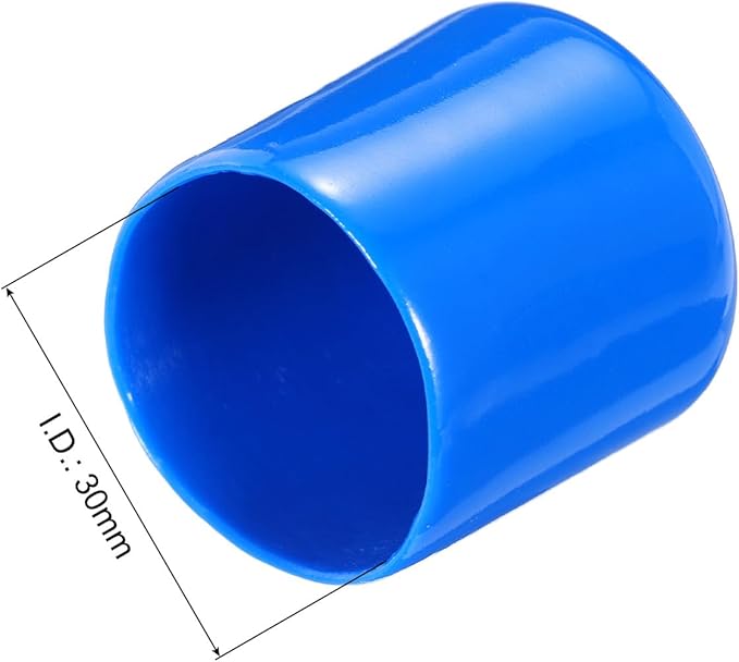 uxcell 10pcs Rubber End Caps 30mm(1 3/16") ID Vinyl Round End Cap Cover Screw Thread Protectors,Blue