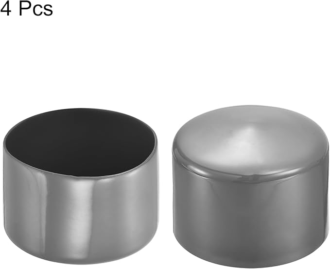 uxcell 4pcs Rubber End Caps 65mm(2 9/16") ID Vinyl Round End Cap Cover Screw Thread Protectors Dark Grey, 40mm Height