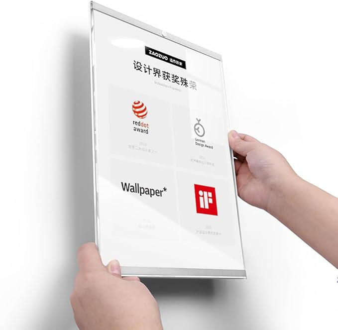 Wall Mount Acrylic Sign Holder Self Adhesive Magnetic Display Frame Clear Document Frame for Office, Store, School, Home, Wall Picture Frame (Horizontal A4 210×297mm/8.27×11.69inches)