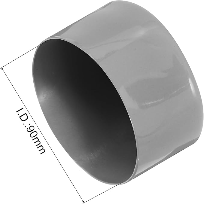 uxcell 4pcs Rubber End Caps 90mm ID Vinyl Round End Cap Cover Screw Thread Protectors Light Gray, 50mm Height