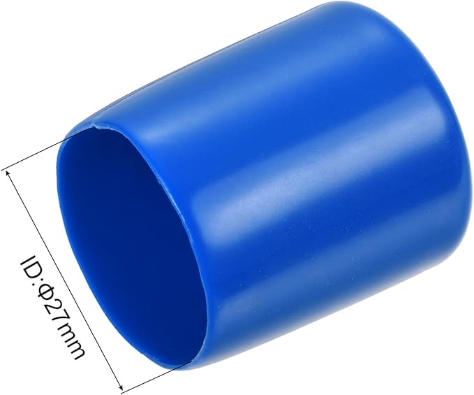uxcell 5pcs Rubber End Caps 27mm ID Vinyl Round Tube Bolt Cap Cover Screw Thread Protectors Blue