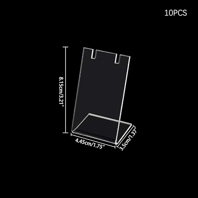 PH PandaHall 10pcs Acrylic Earring Holder Single Pair L-Shape Jewelry Displays Stand Earring Organizer for Jewelry Dangling Slant Back Display Props Show Retail Store Marketing 1.3x1.7x3 Inch