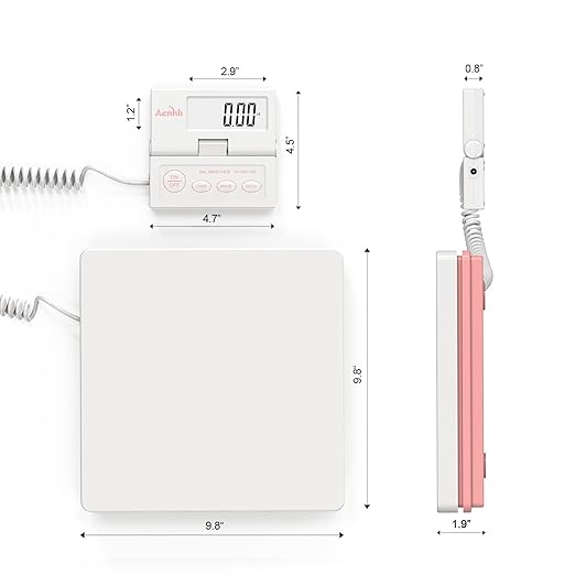 Postal Scales for Shipping, 110LB(50KG) Scale for Package, Three Functions: Tare,Mode and Hold, Individual Flexible Panel,with Manual and Adapter