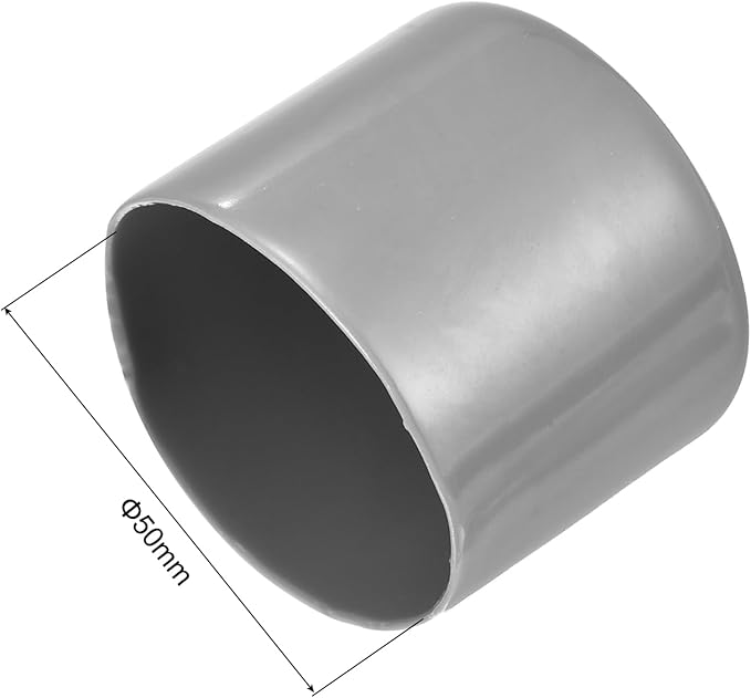 uxcell 5pcs Rubber End Caps Protective Caps 50mm ID Vinyl PVC Round Tube Bolt Cap Cover Screw Thread Protectors Light Gray