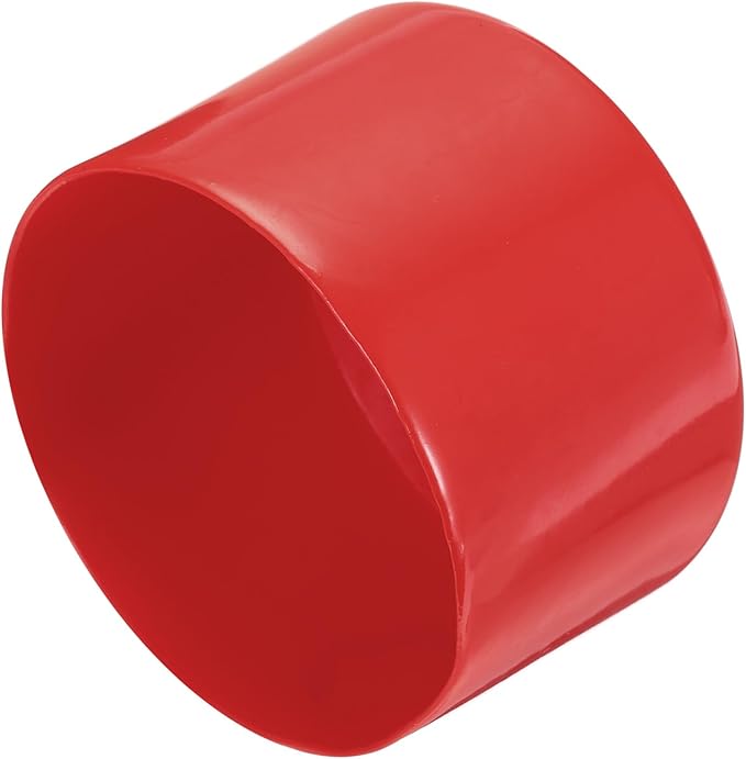 uxcell 4pcs Rubber End Caps 85mm ID Vinyl Round End Cap Cover Screw Thread Protectors Red, 50mm Height