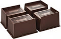 Bed Risers 4 Inch Heavy Duty, Oversized Furnitures Risers 4 inch Support 6000 lbs, Bed Table Rising Blocks, Fits for Couch, Sofa, Chair, Furniture Lifts 4 Pack,Dark Brown