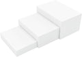 3 Pack White Buffet Food Risers, Step 12” 11”10” Size Acrylic Cube Box Display for Dessert Table Display Set Food Drink Collectibles Jewelry Figures, Display Stands for Retail Vendor Events,5 Side, Rectangle
