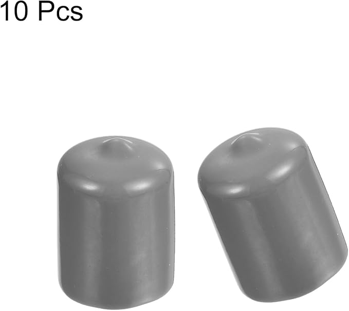uxcell 10pcs Rubber End Caps 20mm ID Vinyl Round End Cap Cover Screw Thread Protector Light Grey