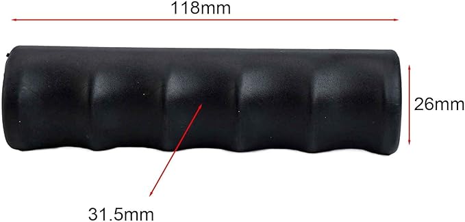 2Pcs Wheelbarrow Handle Covers 22-30mm Rubber Grip Sleeves Non Slip Garden Cart Handles Shock Absorption Black(118 x 26mm)