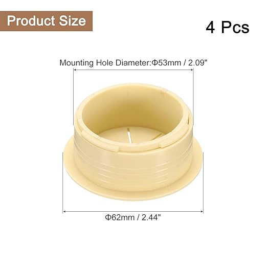 uxcell 4 Pcs Desk Grommet, 2.09 inch 53mm Desk Cable Hole Cover Wire Hole Insert for Home Office Table Cabinet Cord Organizer, Beige