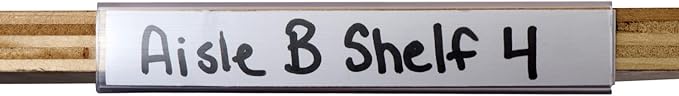 SmartSign Shelf Clip Label Holder | 0.875" x 6" Clear Plastic, for .75" Thick Shelves, 10 Holders/Pack