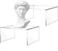 2 Pcs 7 x 7 Inch Large Acrylic Risers Display Stands 5 mm Thick Acrylic Shelf Riser Showcase for Collectibles Jewelry Cupcakes Food Figures Perfume Cabinet (Clear)