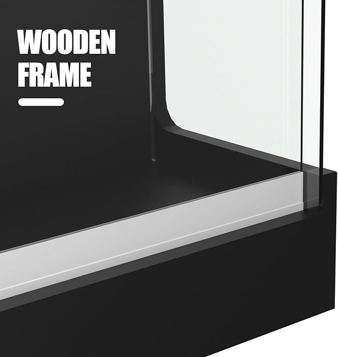 48" W x 22" D x 42" H - Retail Display Case,Ledgetop Counter with Showcase Front, Black Retail Counter with Glass Display Cabinet