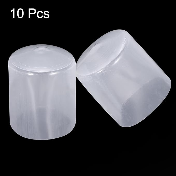 uxcell 10pcs Rubber End Caps 40mm(1.6") ID Vinyl Round End Cap Cover Screw Thread Protectors Clear