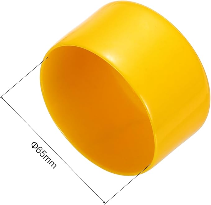 uxcell 5pcs Rubber End Caps 65mm(2.6 Inch) ID Vinyl PVC Round Tube Bolt Cap Cover Screw Thread Protectors Yellow