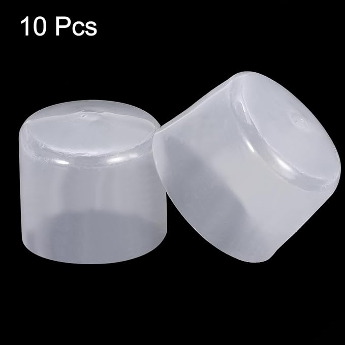 uxcell 10pcs Rubber End Caps 55mm(2.2") ID Vinyl Round End Cap Cover Screw Thread Protectors Clear
