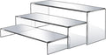 3 Pcs Large Acrylic Display Risers, 12" Large Risers Display Stands, 0.19" Thick Clear Risers Display Stands, Clear Rectangular Display Shelf for Showcase, Collectibles, Cupcake, Dessert