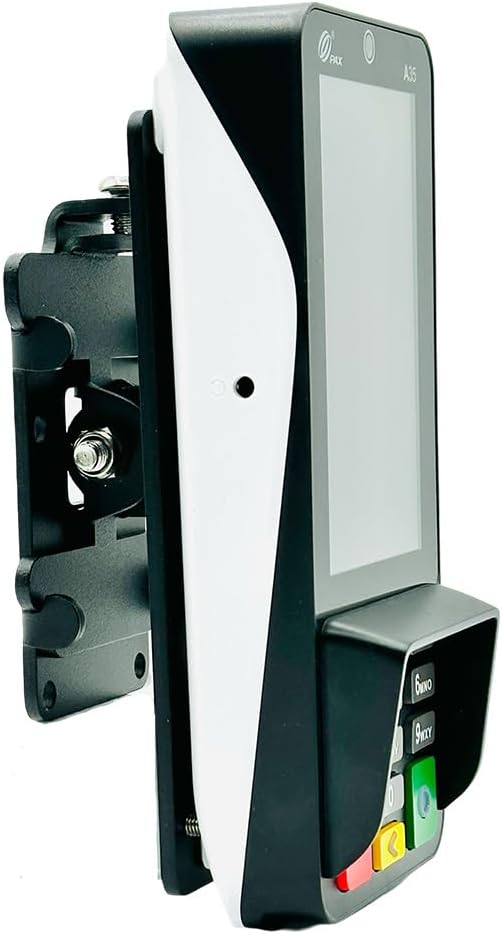 POS Kiosk Flush Mount for Pax S300, A35, – Secure Countertop Payment Terminal Recessed Mount with Cable Management Anti-Theft Steel Mounting Plate Black