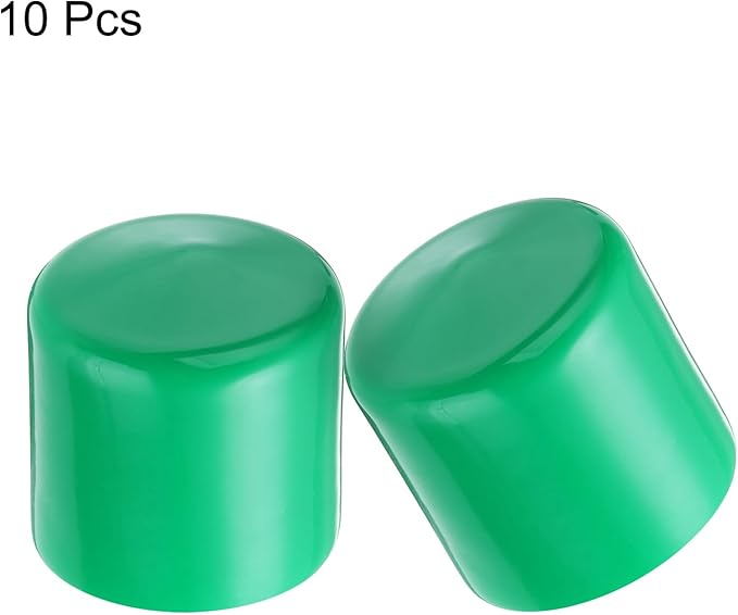 uxcell 10pcs Rubber End Caps 43mm ID Vinyl Round End Cap Cover Screw Thread Protectors Dark Green
