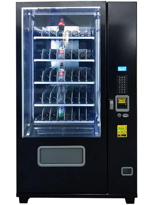 Refrigerated Beverage Vending Machine with Elevator Delivery Temp Control