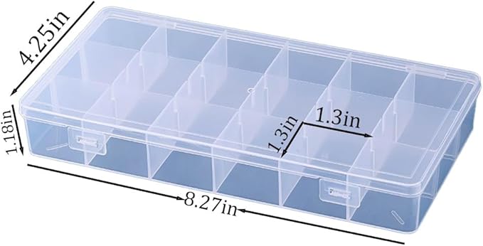 3pcs Clear Storage Small Parts Organizer Box Storage Bin With Dividers Multi Compartment for Beads Art DIY Tackle Box Organizer (Small 18 - compartment)