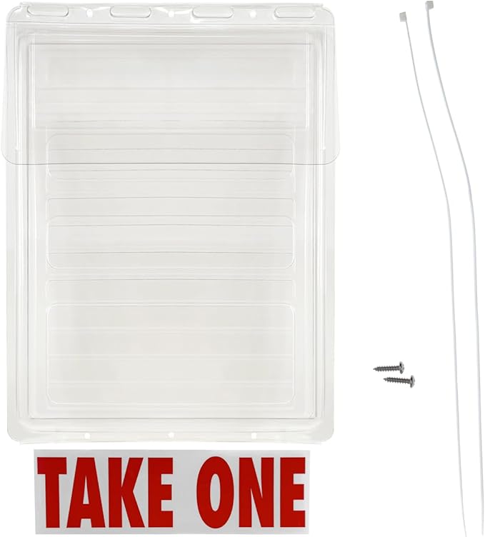 Calendars and More, Inc. Outdoor Real Estate Brochure Holder – Clear PETE Plastic Take-One Box with Snap-Shut Lid – Holds Up to 200 Flyers or Brochures (6)