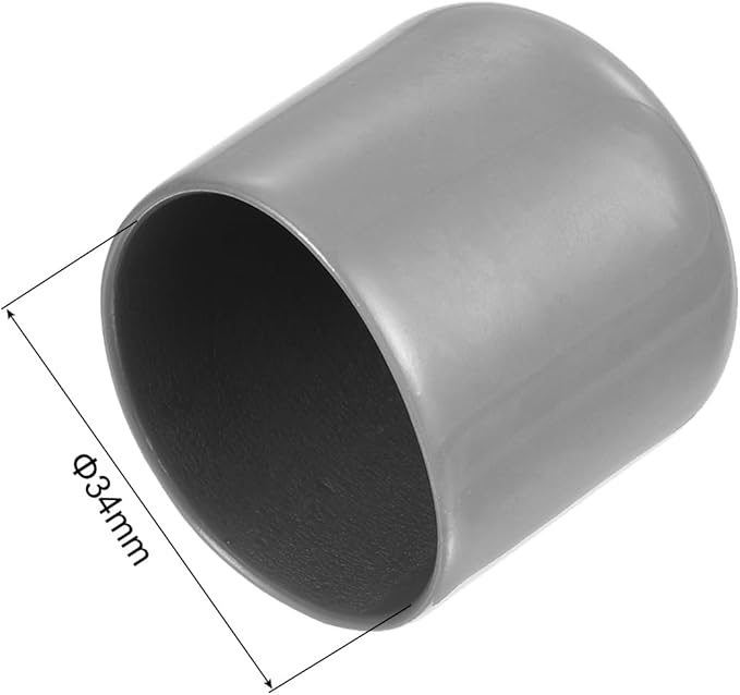 uxcell 10pcs Rubber End Caps 34mm ID Vinyl Round End Cap Cover Screw Thread Protector Light Grey