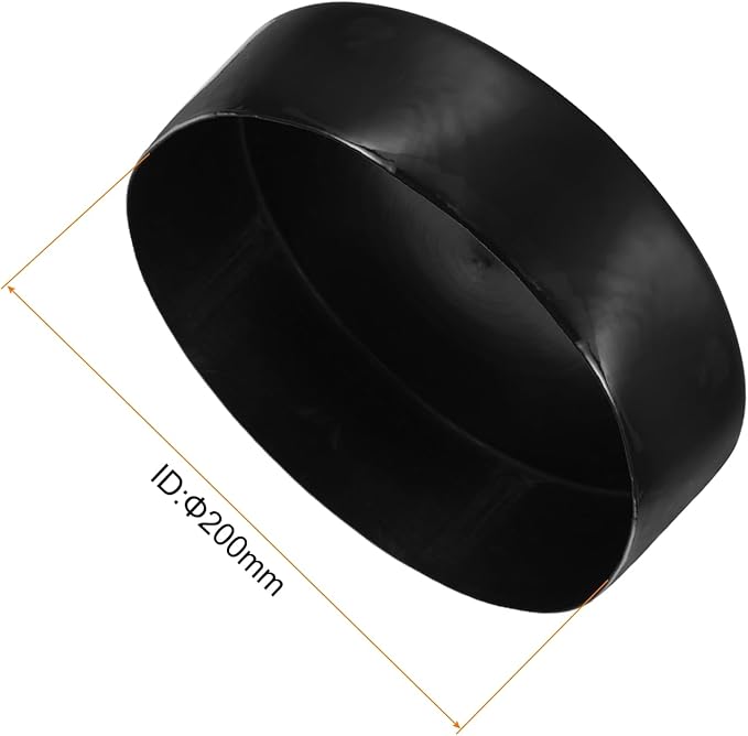 uxcell 4pcs Rubber End Caps 200mm ID Vinyl Round End Cap Cover Screw Thread Protectors Black, 50mm Height