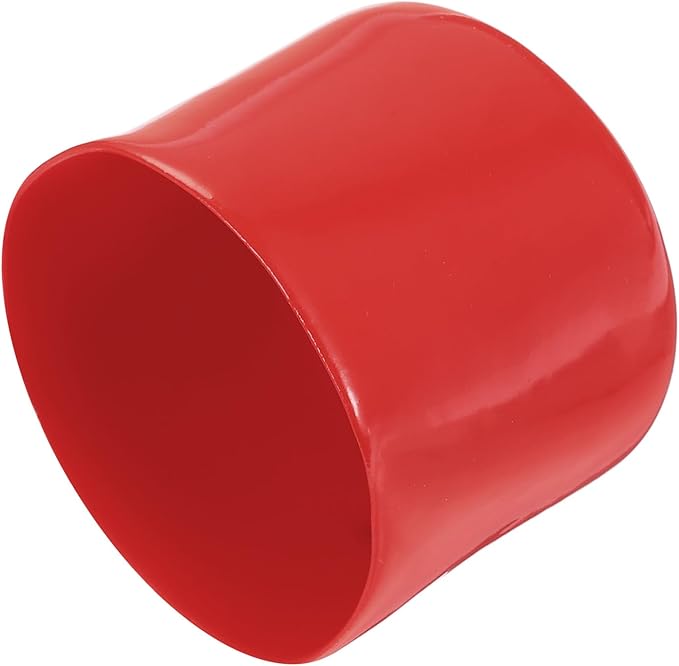 uxcell 4pcs Rubber End Caps 47mm ID Vinyl Round End Cap Cover Screw Thread Protectors Red, 40mm Height