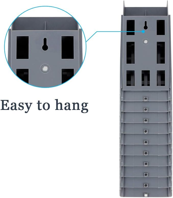 Time Cards Rack, Expand Time Card Holder with 10 Slots Plastic Wall Mount Time Cards Holder Racks with Screw for Office,Factory to Record Attendance Time Indoor,Outdoor