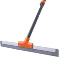 Rubber Floor Squeegee for Concrete Floor, Tile Floor, Metal Aluminium Heavy Duty Garage Shower Floor Squeegee Broom for Removing Water, Commercial Scrubber Mop with Extendable Long Handle