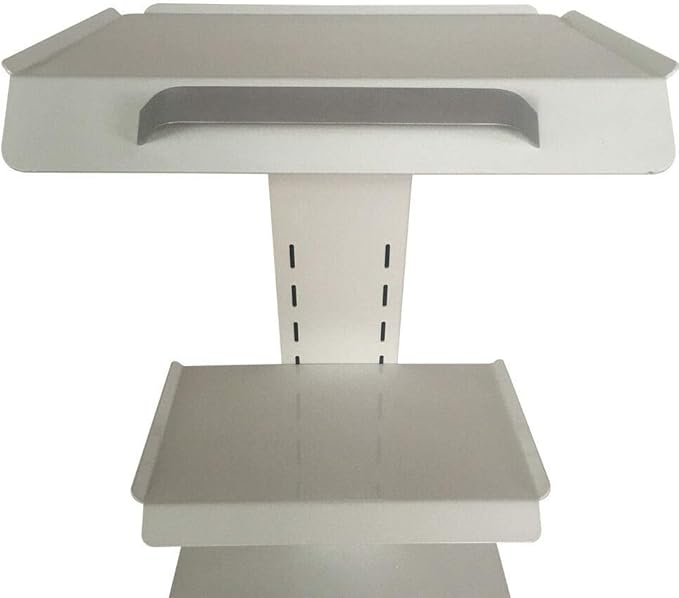 Medical Cart with Power Outlet, 3-Tier Mobile Clinic Trolley with Locking Wheels & Adjustable Tray, 132LBS Heavy Duty for Dental, Hospital & Salon Use