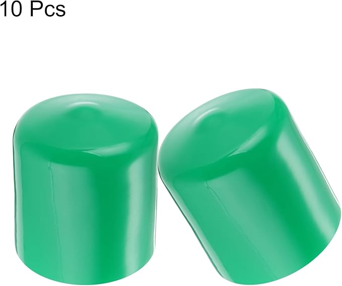 uxcell 10pcs Rubber End Caps 39mm(1 1/2") ID Vinyl Round End Cap Cover Screw Thread Protectors Dark Green