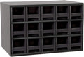 Akro-Mils Steel Garage Storage Cabinet, Small Parts Organizer Metal Cabinet for Hardware, Nails, Screws, Bolts, Nuts, and More, 17" W x 11" D x 11" H, 15-Drawer, Gray Cabinet/Black Drawers (19715)