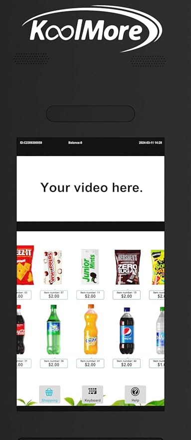 KoolMore Refrigerated Snack Vending Machine with 60 Slots and 22 Inch Touch Screen with CC Reader and Coin/Bill Acceptor in Black (KM-VMRT-50-BCR)