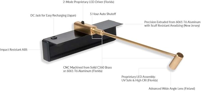 Situ Lighting: Cordless and Rechargeable LED Art and Picture Light - Rechargeable Micro Series - 3000K - USA Made