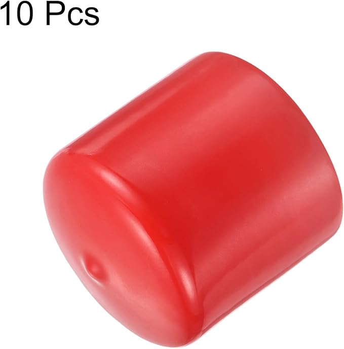 uxcell 10pcs Rubber End Caps 51mm ID Vinyl Round End Cap Cover Screw Thread Protector Red