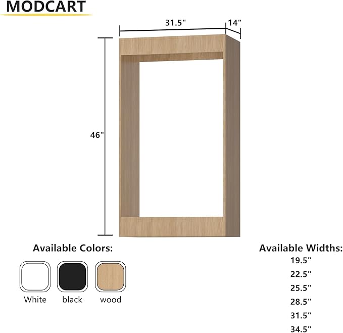 Double Hanging Closet Unit, Modular System Organizer With Storage for Walk-In Closets, Clothing Rack Wardrobe for Hanging Clothes, Bedroom, Wood, 31.5"W
