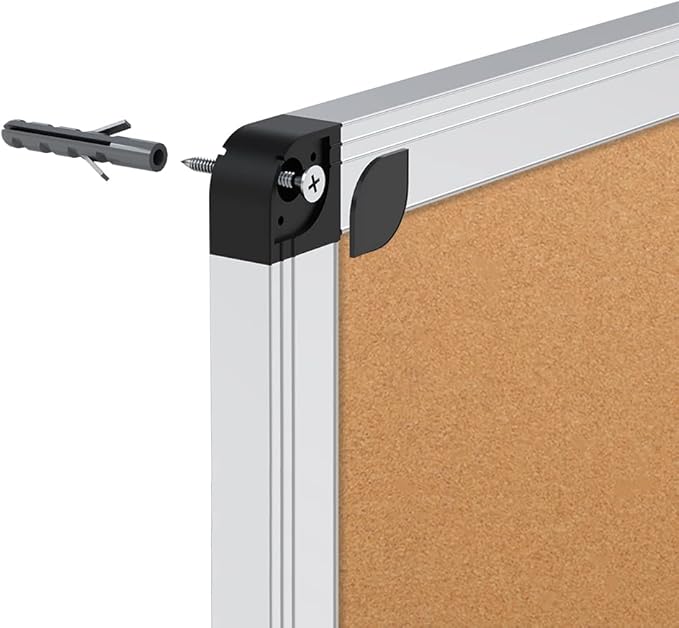 VIZ-PRO Cork Notice Board, 36 X 24 Inches, Pack of 2, Silver Aluminium Frame