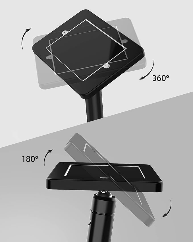 Tablet Floor Stand - 360 Swivel Compatible with 10.2" iPad 7 8 9 Gen, Anti-Theft, Key Lock, All Metal Floor Kiosk Stand